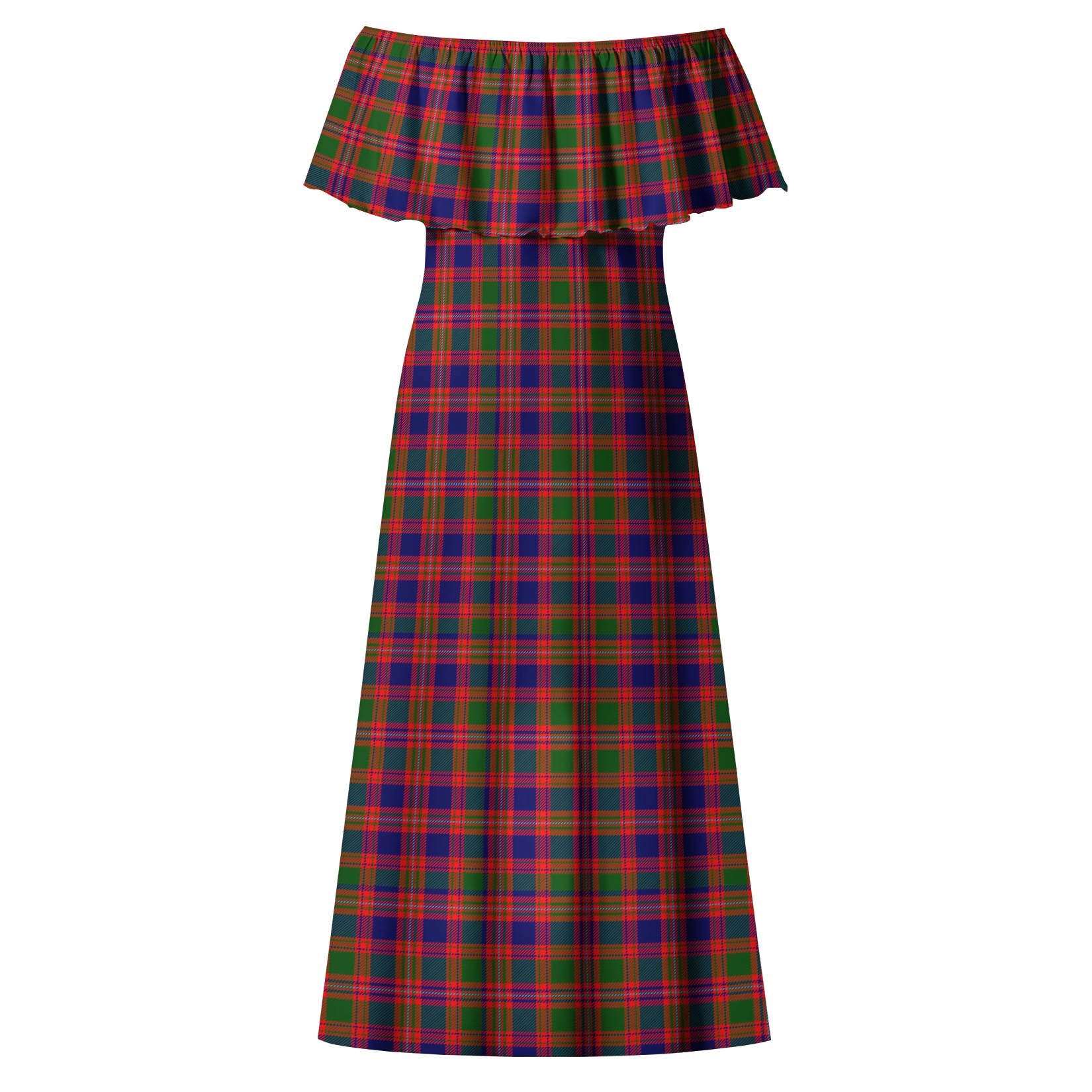 MacIntyre Modern Tartan Off Shoulder Long Dress - Tartanvibesclothing