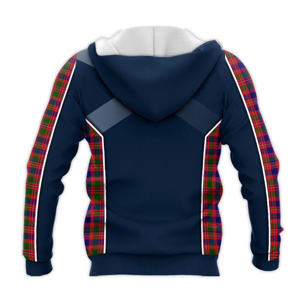 Tartan Vibes Clothing MacIntyre Modern Tartan Knitted Hoodie with Family Crest and Scottish Thistle Vibes Sport Style