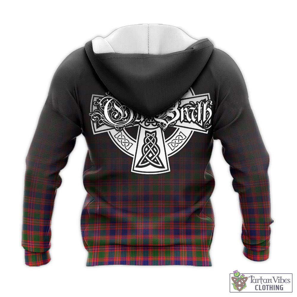 Tartan Vibes Clothing MacIntyre Modern Tartan Knitted Hoodie Featuring Alba Gu Brath Family Crest Celtic Inspired