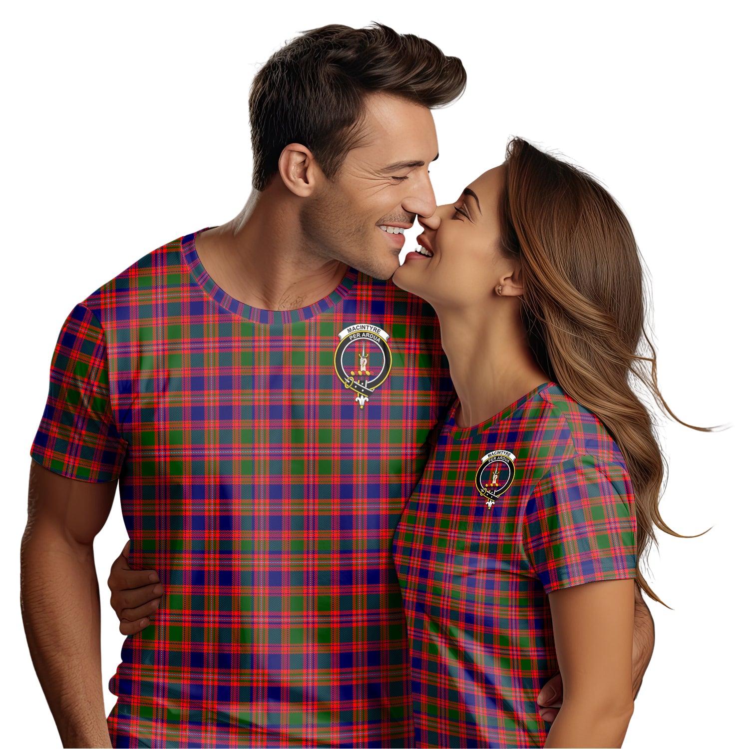 MacIntyre Modern Tartan T-Shirt with Family Crest - Tartan Vibes Clothing