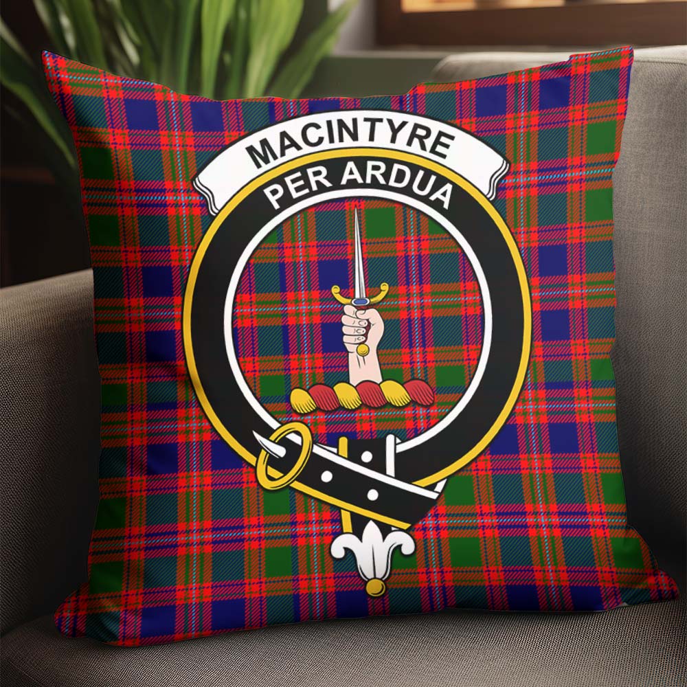 MacIntyre Modern Tartan Pillow Cover with Family Crest - Tartanvibesclothing