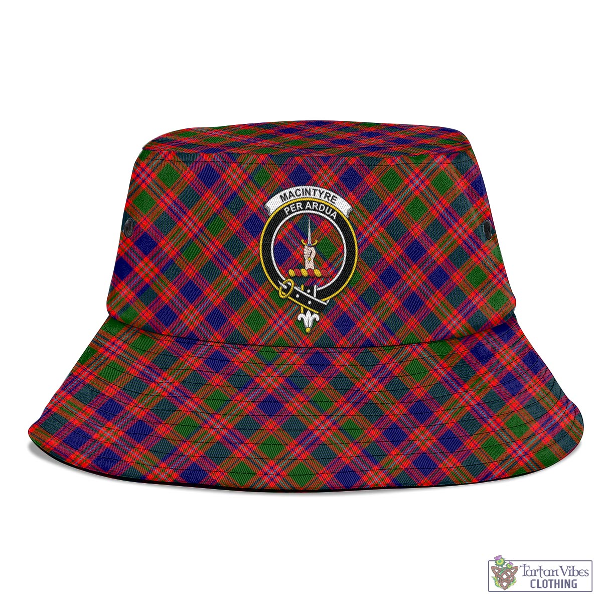 Tartan Vibes Clothing MacIntyre Modern Tartan Bucket Hat with Family Crest