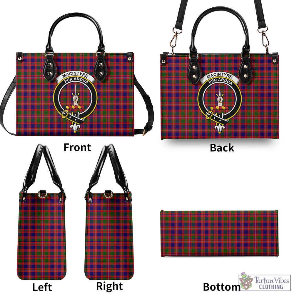 Tartan Vibes Clothing MacIntyre Modern Tartan Luxury Leather Handbags with Family Crest