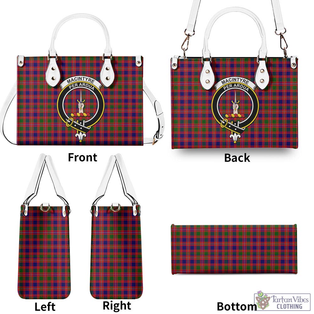 Tartan Vibes Clothing MacIntyre Modern Tartan Luxury Leather Handbags with Family Crest