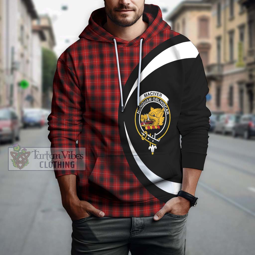 Tartan Vibes Clothing MacIver Tartan Hoodie with Family Crest Circle Style