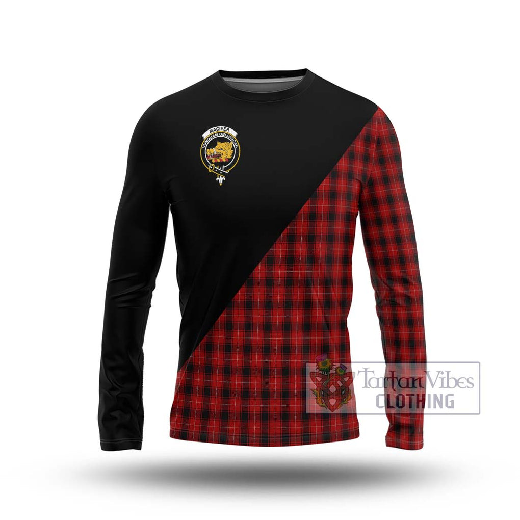 MacIver (McIver) Tartan Long Sleeve T-Shirt with Family Crest and Military Logo Style Unisex - Tartanvibesclothing Shop