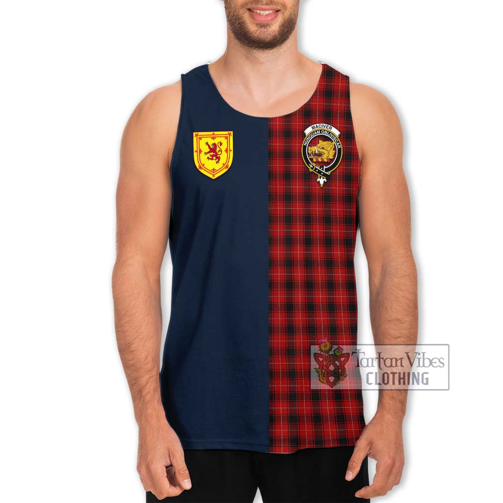 MacIver (McIver) Tartan Men's Tank Top Alba with Scottish Lion Royal Arm Half Style Men - Tartan Vibes Clothing