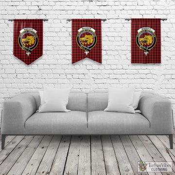 MacIver (McIver) Tartan Gonfalon, Tartan Banner with Family Crest