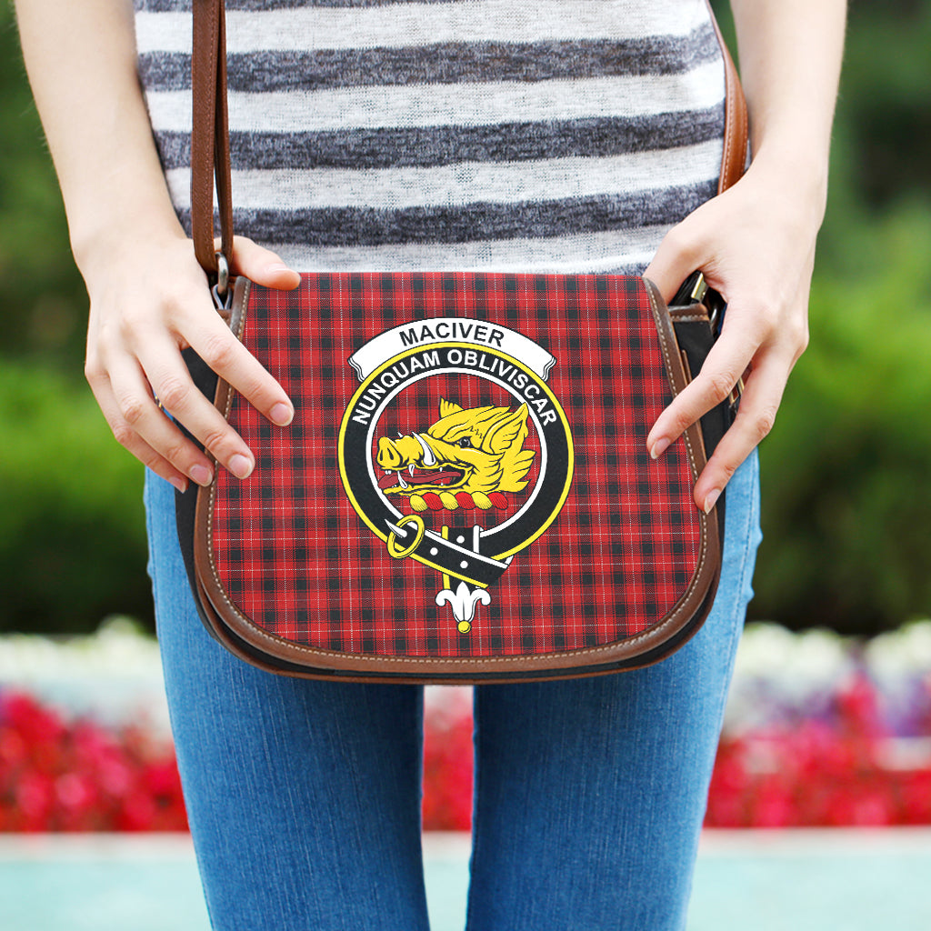 MacIver (McIver) Tartan Saddle Bag with Family Crest One Size - Tartan Vibes Clothing