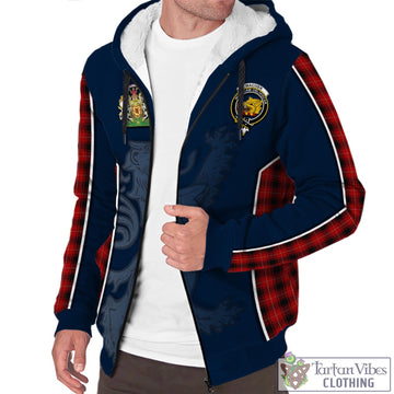 MacIver (McIver) Tartan Sherpa Hoodie with Family Crest and Lion Rampant Vibes Sport Style