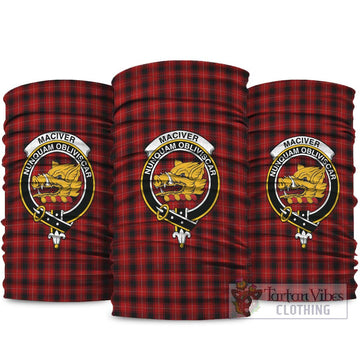 MacIver (McIver) Tartan Neck Gaiters, Tartan Bandanas, Tartan Head Band with Family Crest