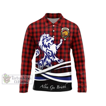 MacIver (McIver) Tartan Long Sleeve Polo Shirt with Alba Gu Brath Regal Lion Emblem