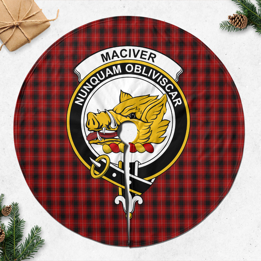 MacIver Tartan Christmas Tree Skirt with Family Crest - Tartanvibesclothing