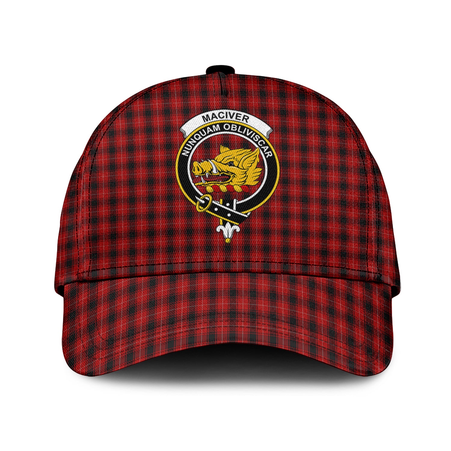 MacIver (McIver) Tartan Classic Cap with Family Crest Classic Cap Universal Fit - Tartan Vibes Clothing