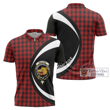 MacIver (McIver) Tartan Zipper Polo Shirt with Family Crest Circle Style