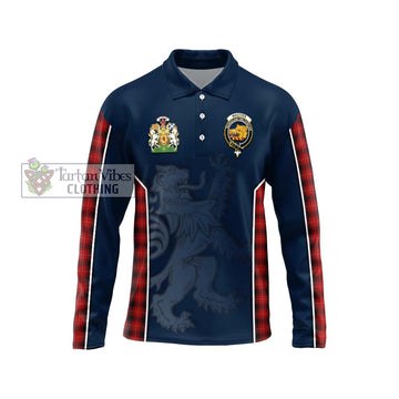 MacIver (McIver) Tartan Long Sleeve Polo Shirt with Family Crest and Lion Rampant Vibes Sport Style