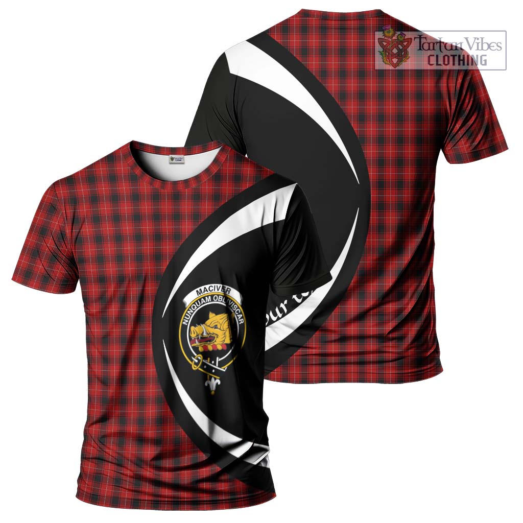 Tartan Vibes Clothing MacIver Tartan T-Shirt with Family Crest Circle Style