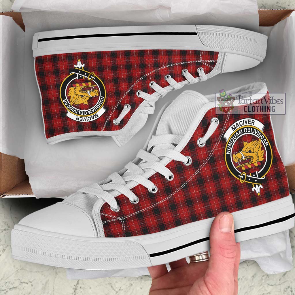 Tartan Vibes Clothing MacIver Tartan High Top Shoes with Family Crest