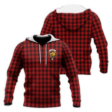 MacIver (McIver) Tartan Knitted Hoodie with Family Crest