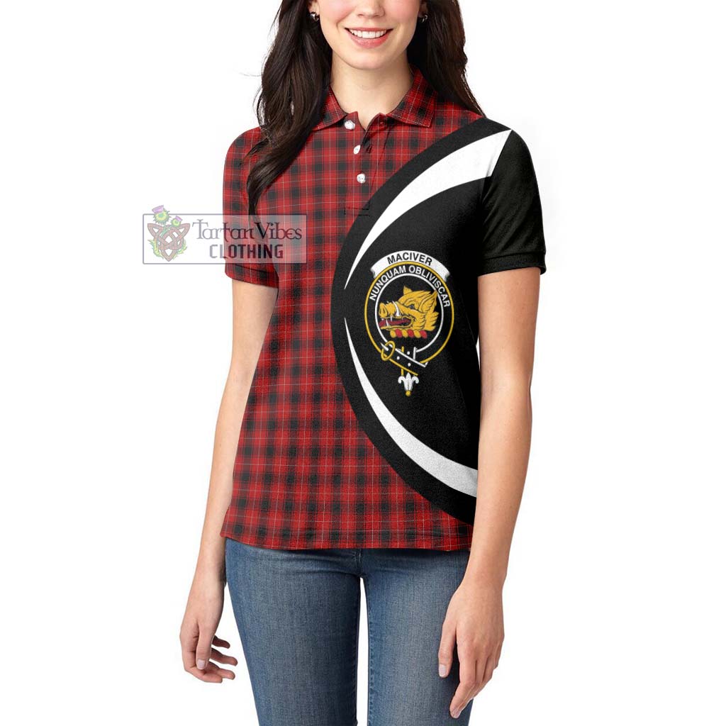 MacIver (McIver) Tartan Women's Polo Shirt with Family Crest Circle Style - Tartan Vibes Clothing