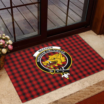 MacIver (McIver) Tartan Door Mat with Family Crest