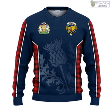 MacIver (McIver) Tartan Knitted Sweatshirt with Family Crest and Scottish Thistle Vibes Sport Style