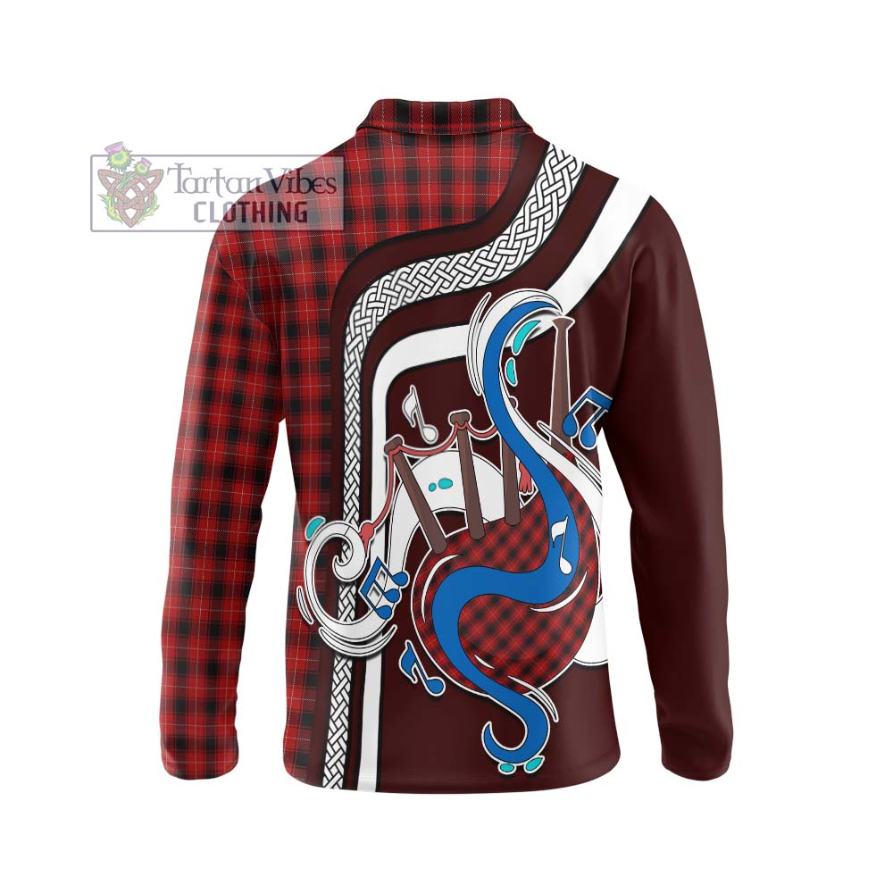 Tartan Vibes Clothing MacIver Tartan Long Sleeve Polo Shirt with Epic Bagpipe Style