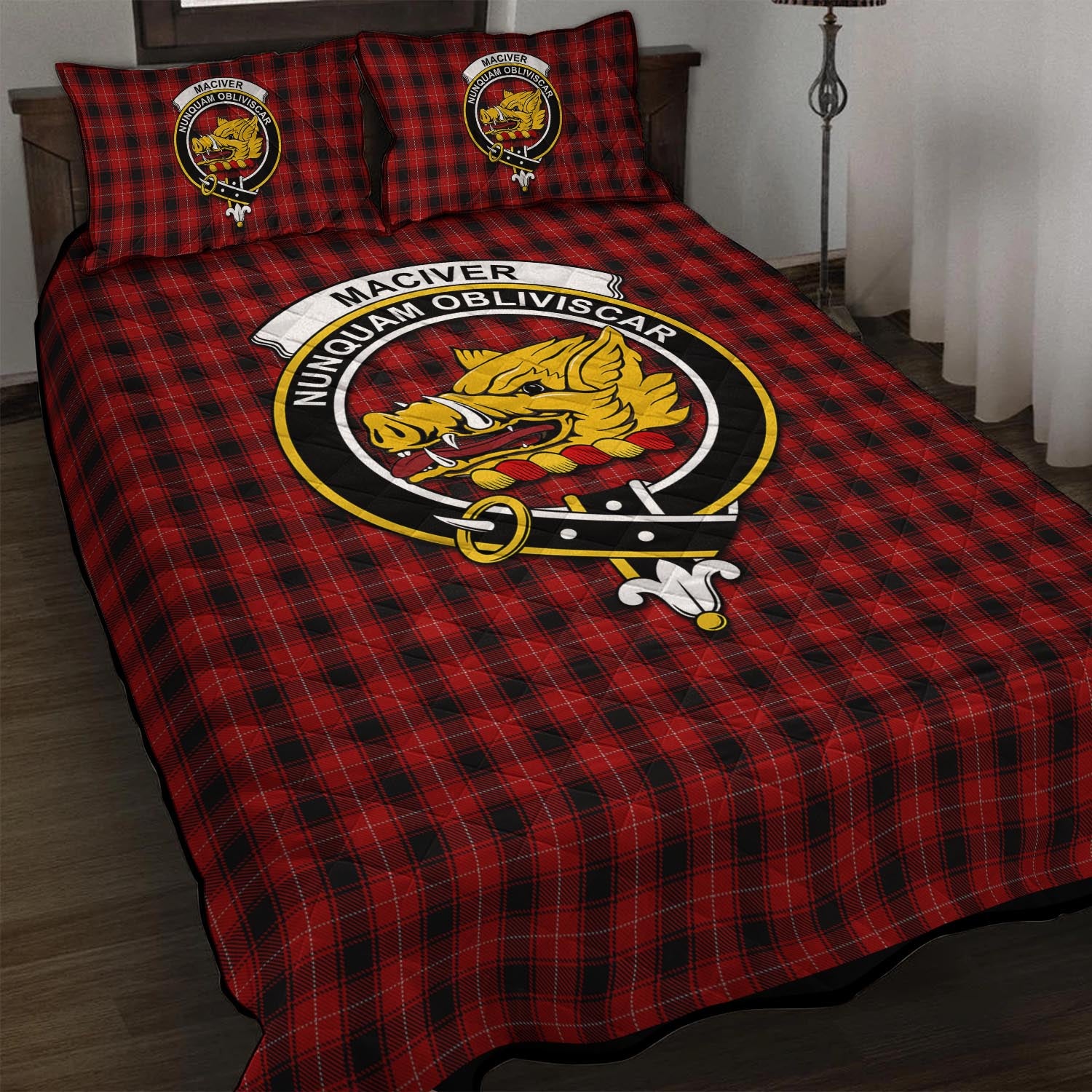 MacIver (McIver) Tartan Quilt Bed Set with Family Crest - Tartan Vibes Clothing