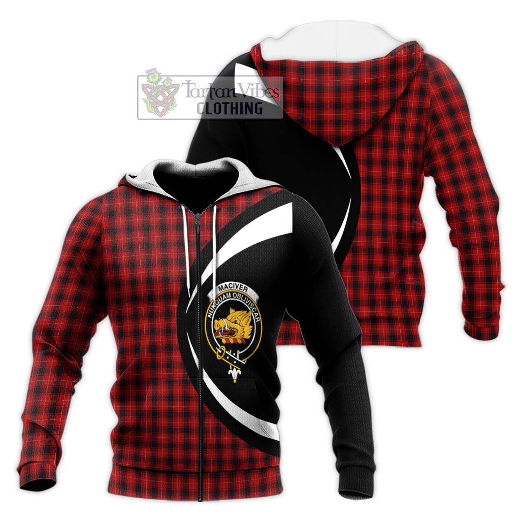 MacIver (McIver) Tartan Knitted Hoodie with Family Crest Circle Style Unisex Knitted Zip Hoodie - Tartan Vibes Clothing