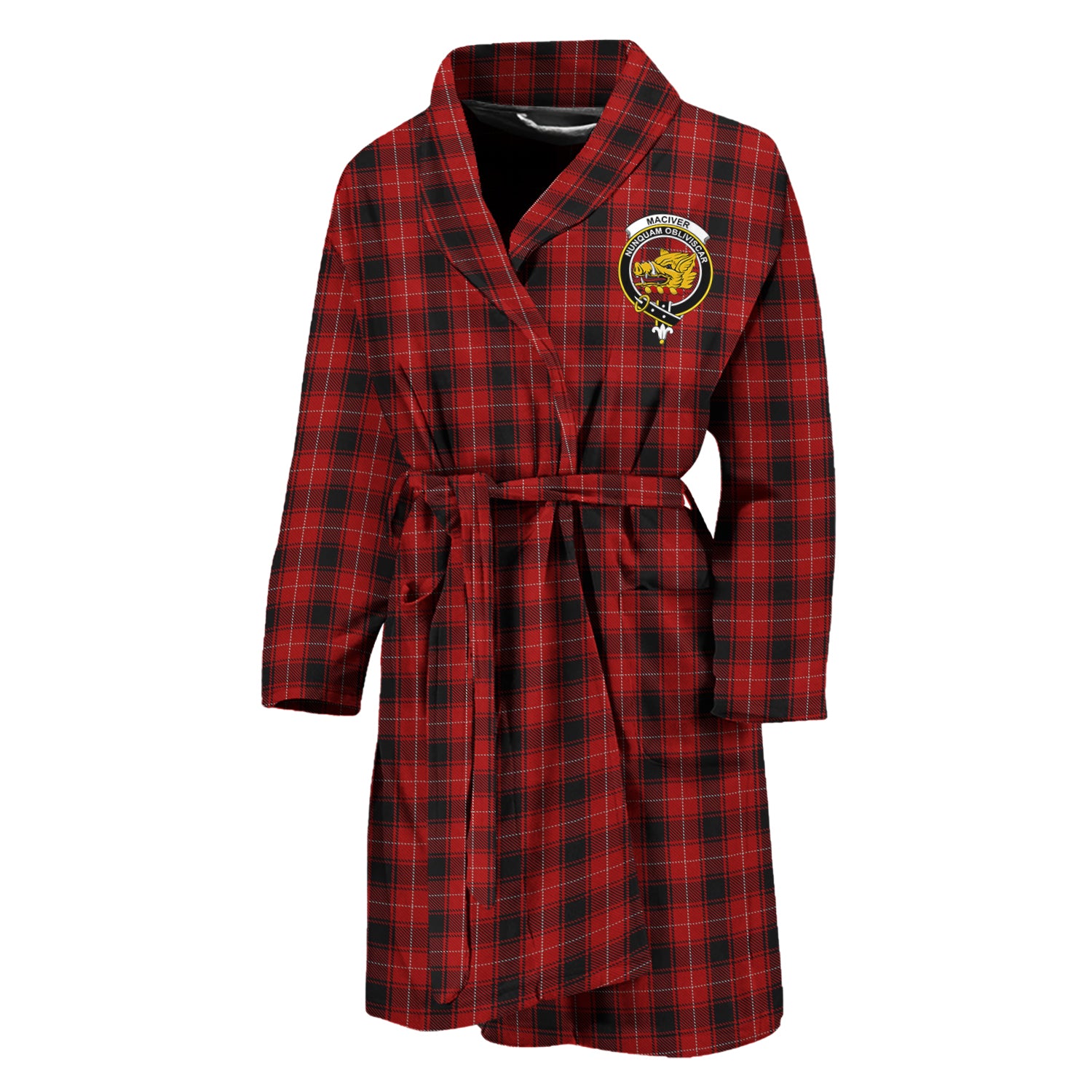 MacIver (McIver) Tartan Bathrobe with Family Crest Unisex M - Tartan Vibes Clothing