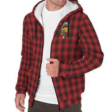 MacIver (McIver) Tartan Sherpa Hoodie with Family Crest