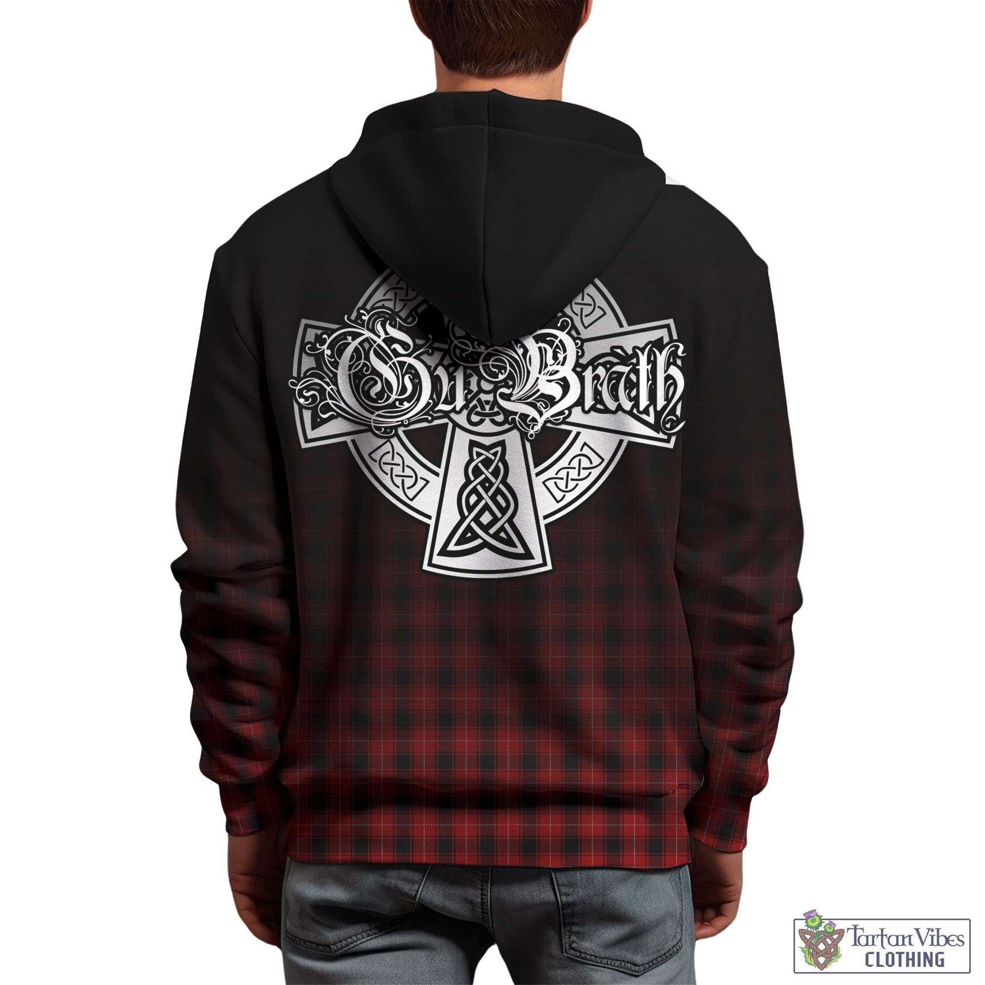 Tartan Vibes Clothing MacIver Tartan Hoodie Featuring Alba Gu Brath Family Crest Celtic Inspired