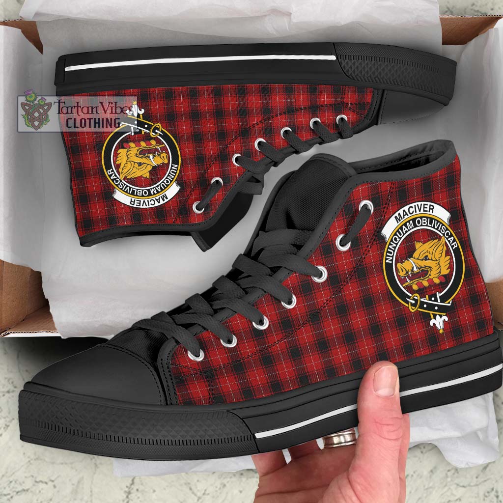 Tartan Vibes Clothing MacIver Tartan High Top Shoes with Family Crest