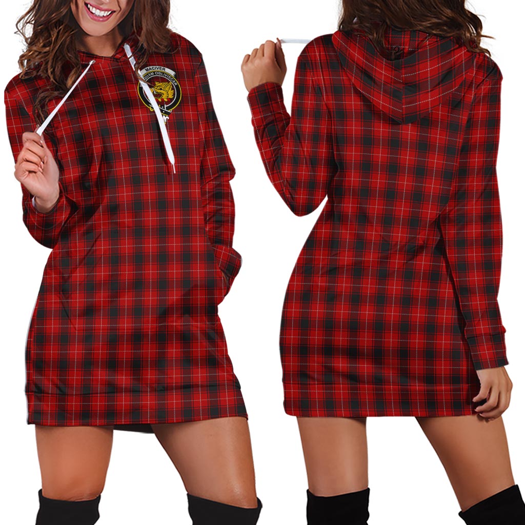 MacIver (McIver) Tartan Hoodie Dress with Family Crest - Tartan Vibes Clothing