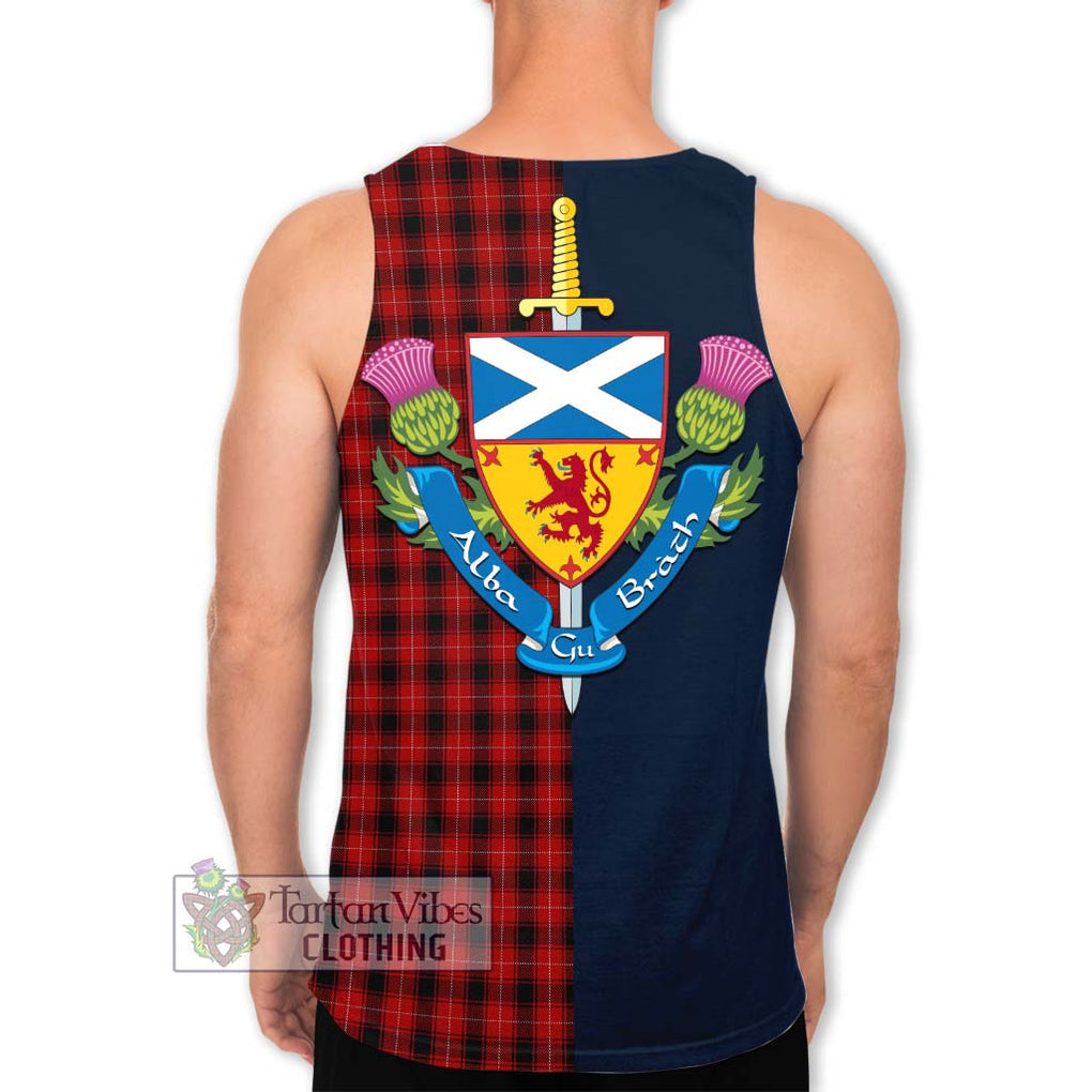 MacIver (McIver) Tartan Men's Tank Top Alba with Scottish Lion Royal Arm Half Style - Tartan Vibes Clothing