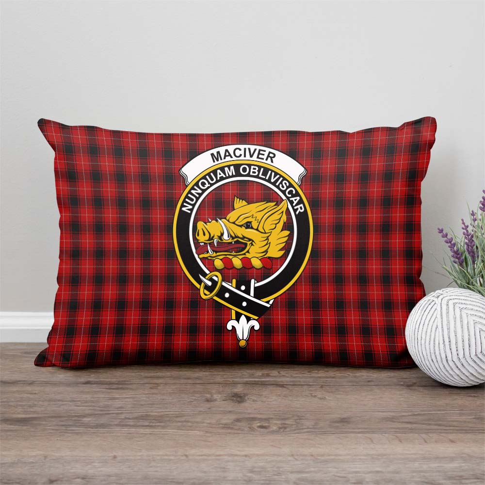 MacIver Tartan Pillow Cover with Family Crest Rectangle Pillow Cover - Tartanvibesclothing