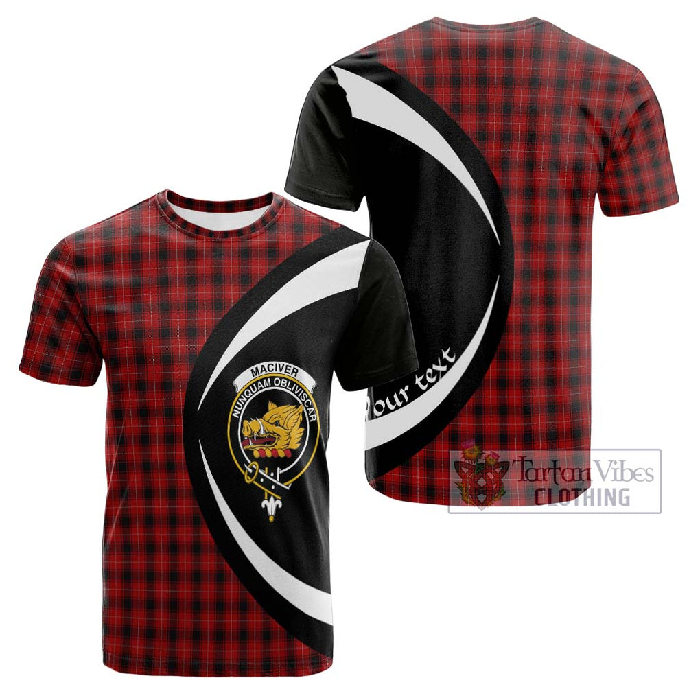 Tartan Vibes Clothing MacIver Tartan Cotton T-shirt with Family Crest Circle Style