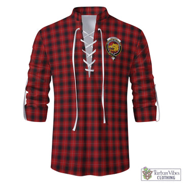 MacIver (McIver) Tartan Men's Scottish Traditional Jacobite Ghillie Kilt Shirt with Family Crest