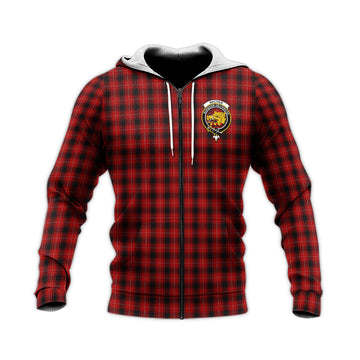 MacIver (McIver) Tartan Knitted Hoodie with Family Crest