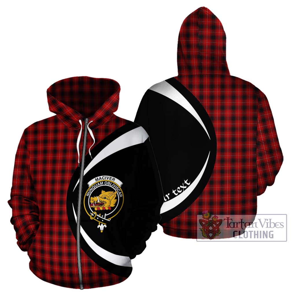 Tartan Vibes Clothing MacIver Tartan Hoodie with Family Crest Circle Style