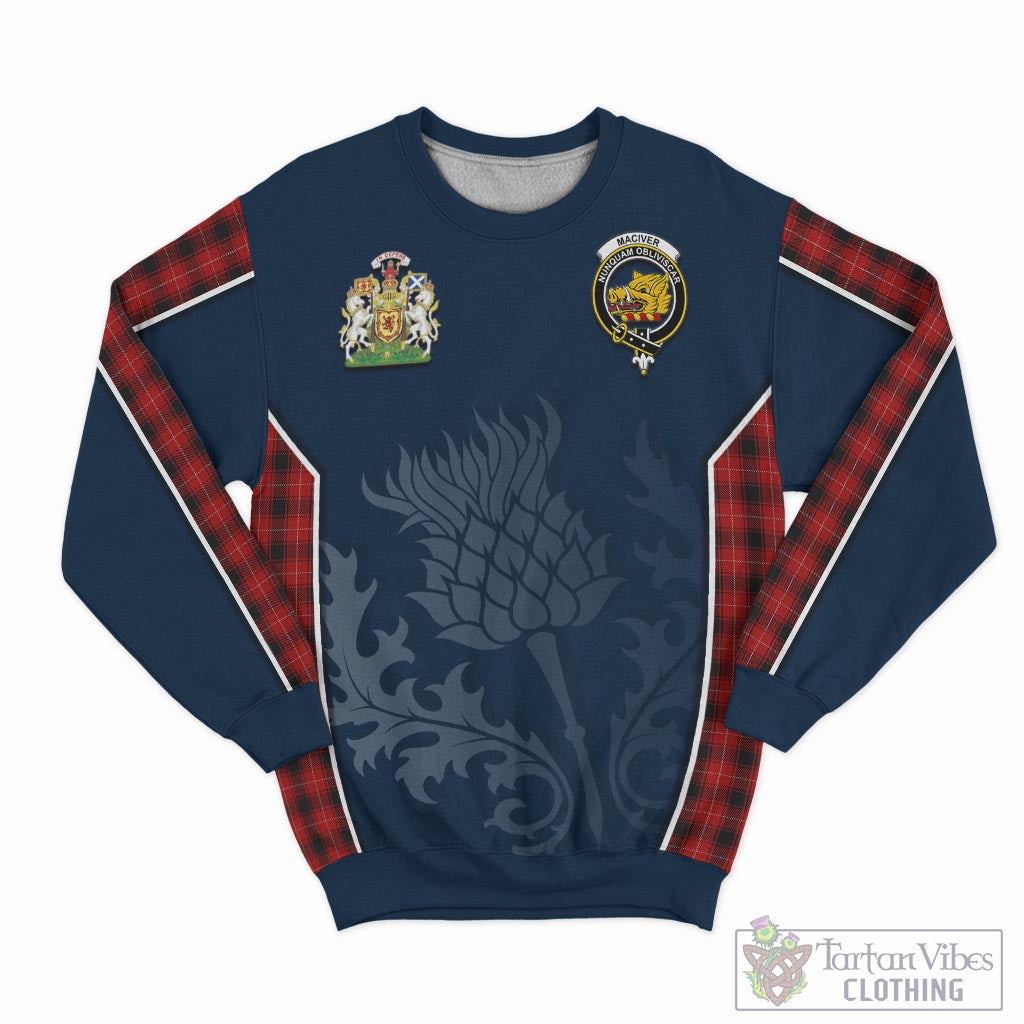 Tartan Vibes Clothing MacIver Tartan Sweatshirt with Family Crest and Scottish Thistle Vibes Sport Style