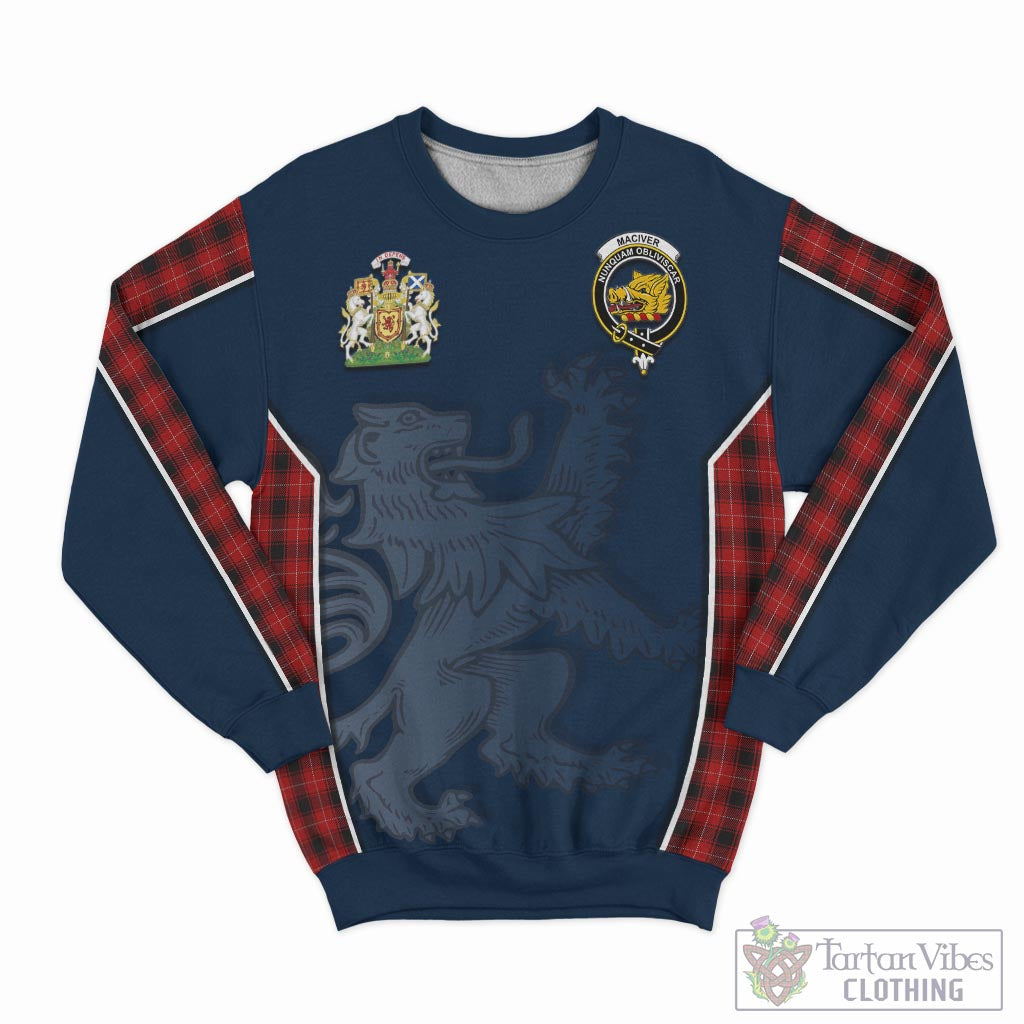 Tartan Vibes Clothing MacIver Tartan Sweater with Family Crest and Lion Rampant Vibes Sport Style