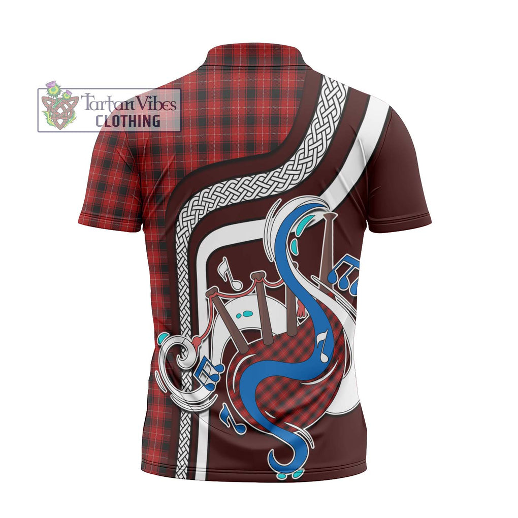 MacIver (McIver) Tartan Zipper Polo Shirt with Epic Bagpipe Style - Tartanvibesclothing Shop