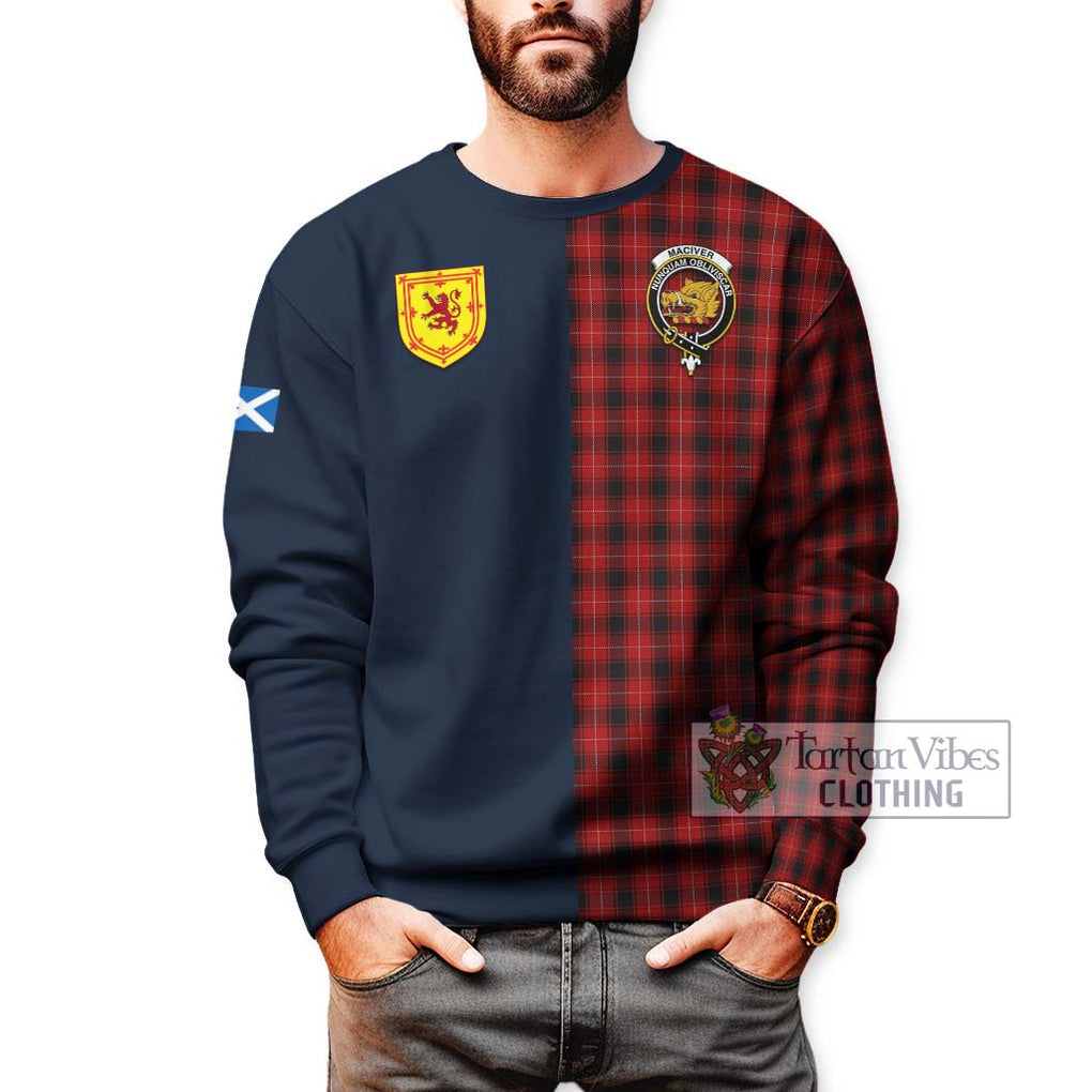 Tartan Vibes Clothing MacIver Tartan Sweatshirt with Scottish Lion Royal Arm Half Style