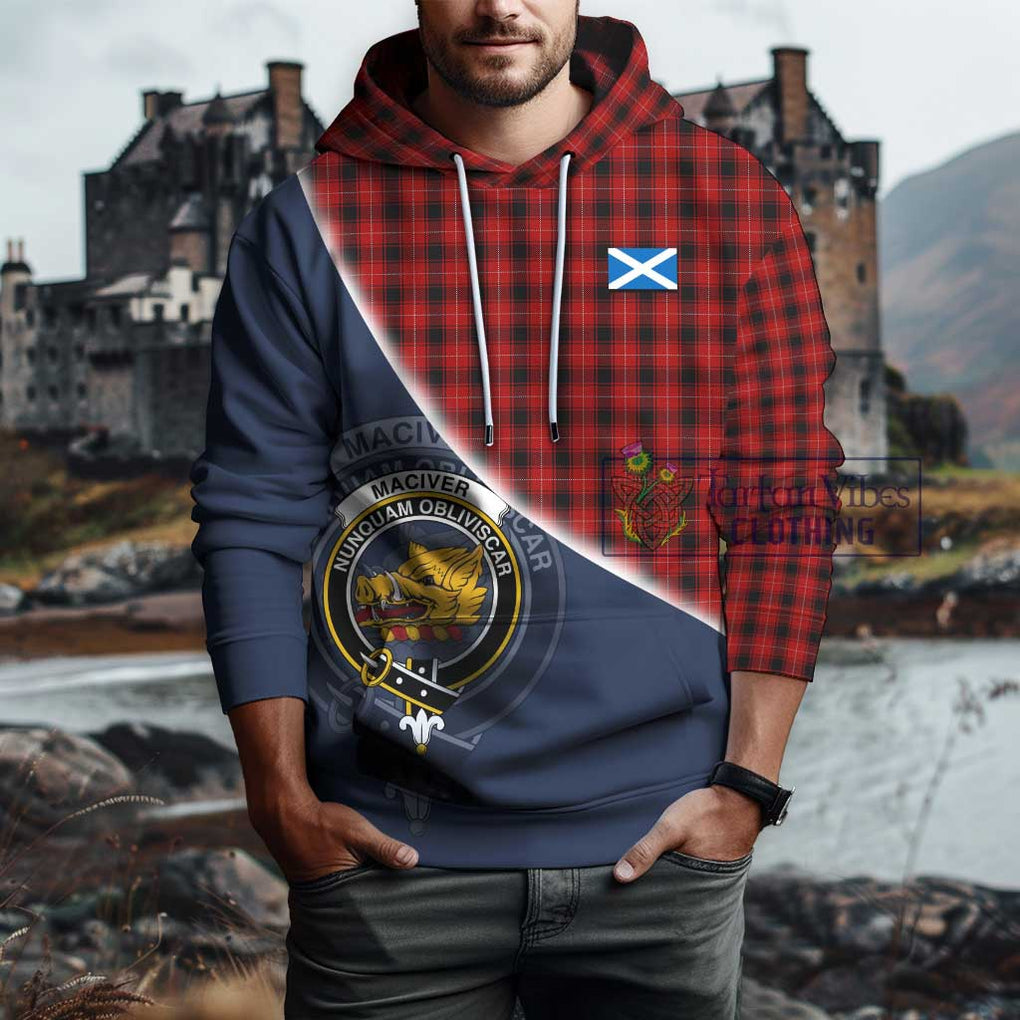 MacIver (McIver) Tartan Hoodie with Personalised National Flag and Family Crest Half Style - Tartanvibesclothing Shop