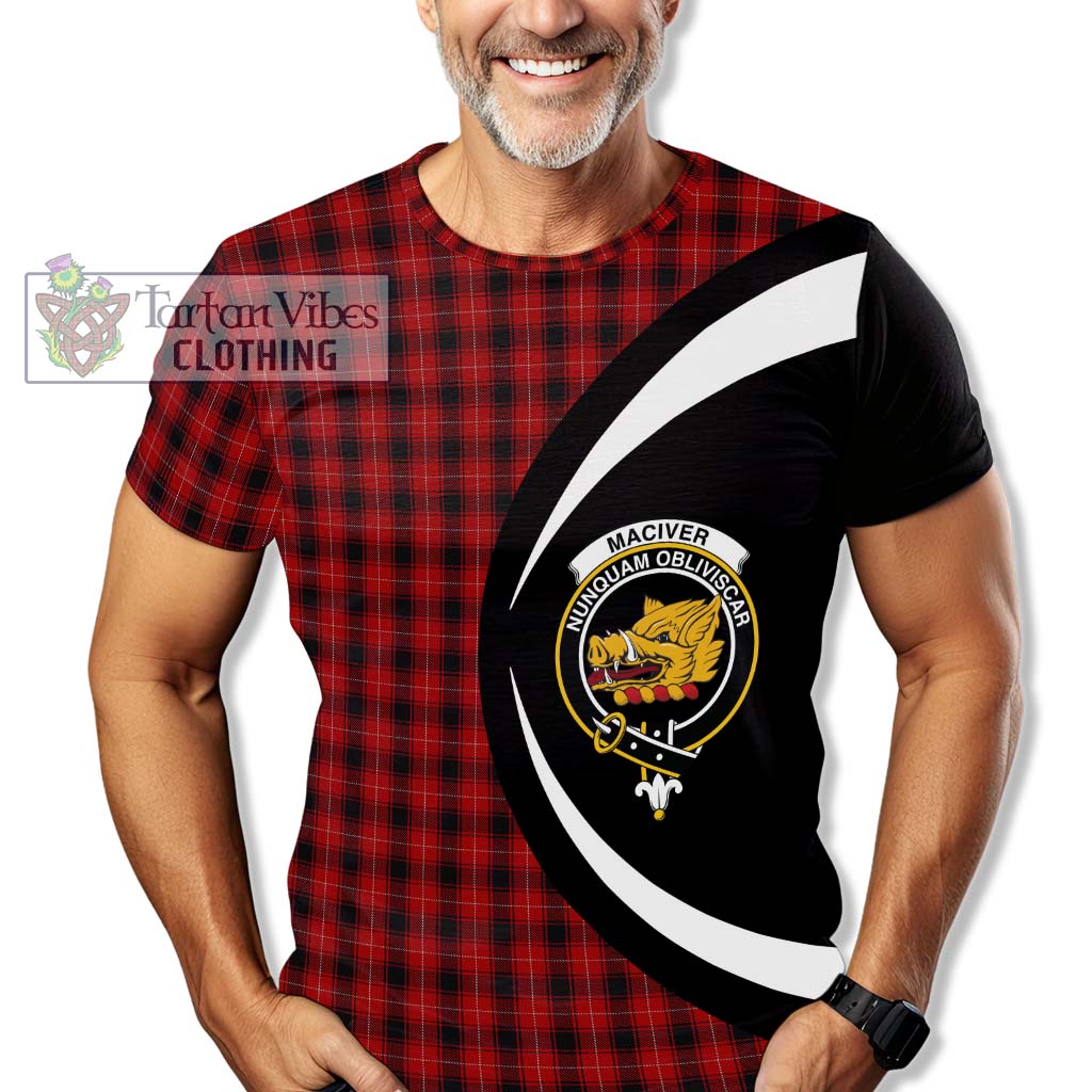 Tartan Vibes Clothing MacIver Tartan T-Shirt with Family Crest Circle Style