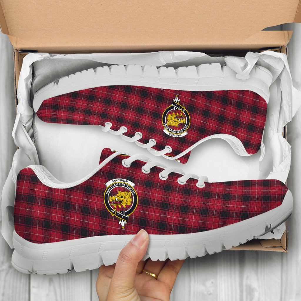 MacIver (McIver) Tartan Sneakers with Family Crest - Tartan Vibes Clothing