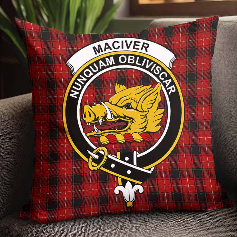 MacIver Tartan Pillow Cover with Family Crest - Tartanvibesclothing