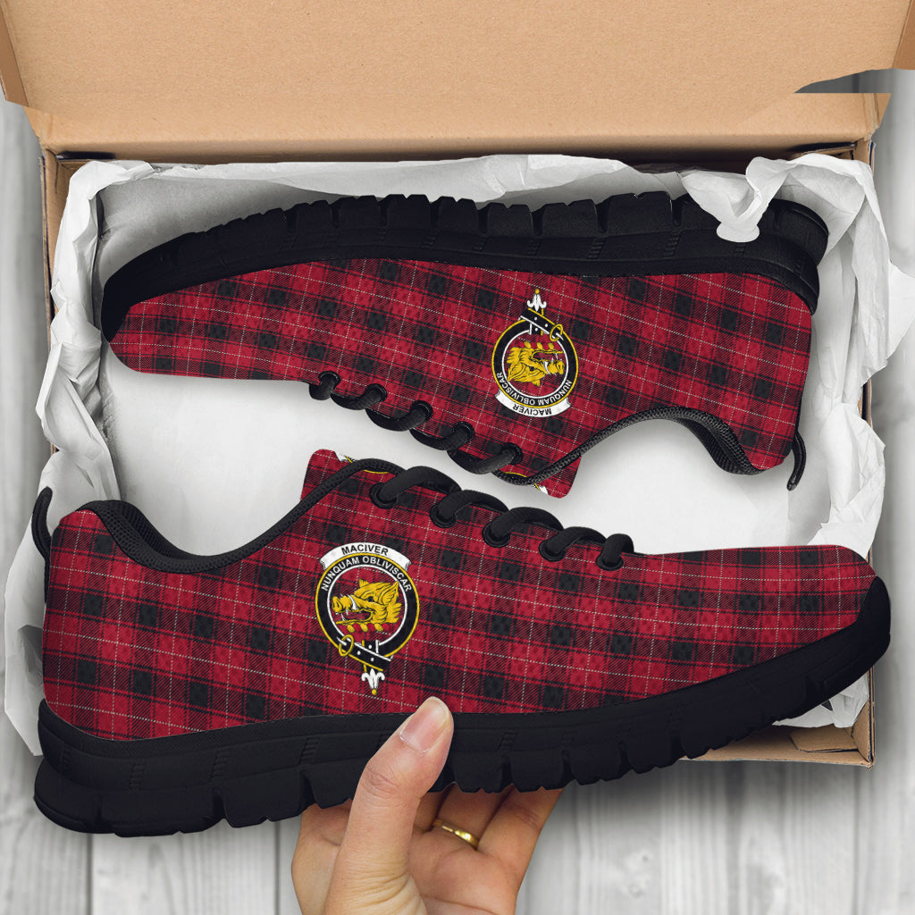 MacIver (McIver) Tartan Sneakers with Family Crest - Tartan Vibes Clothing