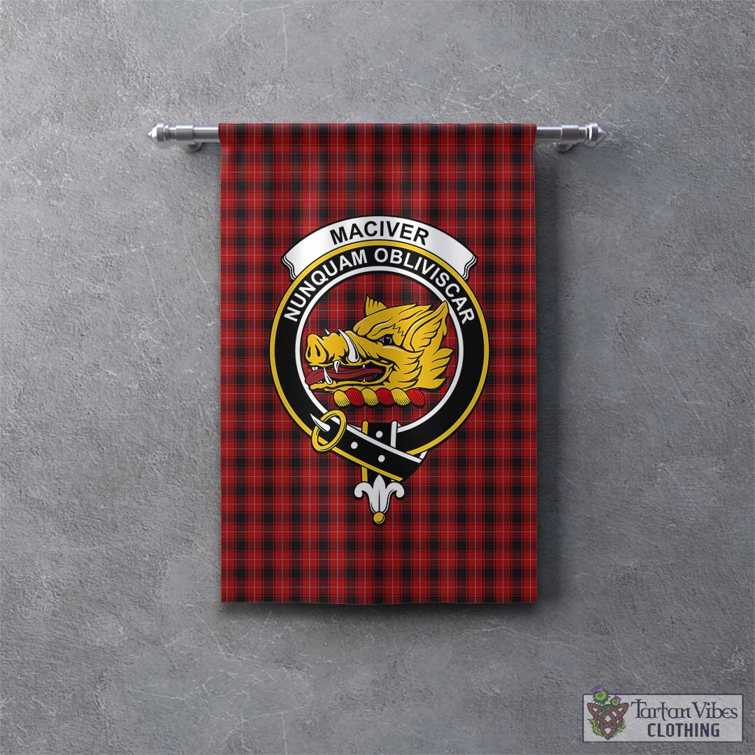 Tartan Vibes Clothing MacIver Tartan Gonfalon, Tartan Banner with Family Crest